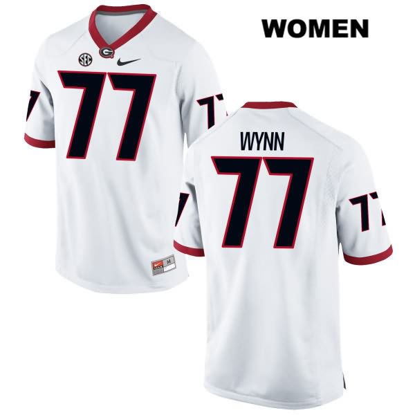 Georgia Bulldogs Women's Isaiah Wynn #77 NCAA Authentic White Nike Stitched College Football Jersey DRV2156SZ
